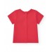 Boy's outfit with red t-shirt and denim shorts 