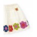 White skirt for girls with multicolored crochet details 