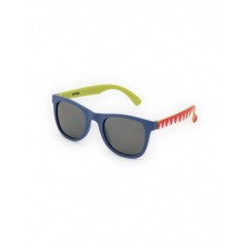 Navy blue sunglasses for boys with green temples 