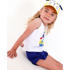 Yellow girl's cap with blue ears