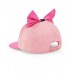Pink girls' cap with sequins and bow 