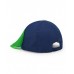 Green children's cap with a smiley face and ears 