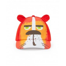 Red cap for children with ears and lion design