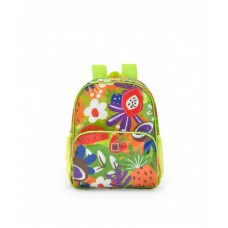 Multicolored backpack for girls with tropical print 