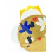Gold backpack for girls with yellow handles 
