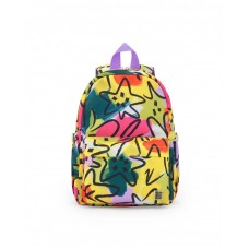 Multicolored backpack for girls with adjustable lilac straps 