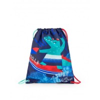  Boys' backpack in blue with a surfing crocodile print 
