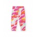 Pink flat pants for girls with tropical print and bow 