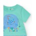 Green romper for boys with elephant 
