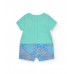 Green romper for boys with elephant 