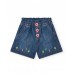 Girls denim shorts with elastic waist and star embroidery 