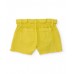 Yellow girl's denim shorts with frayed hem and floral embroidery 
