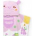 Lilac-colored poncho towel for girls with print 