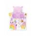 Lilac-colored poncho towel for girls with print 