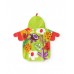 Girls' poncho towel with fruit print and hood with ears 