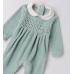 GREEN SLEEPSUIT NEWBORN CHENILLE