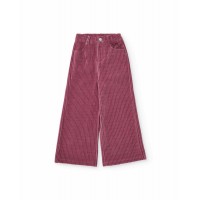 Wide-leg corduroy girls' trousers in burgundy 