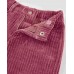 Wide-leg corduroy girls' trousers in burgundy 