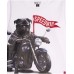 Boys white long-sleeved T-shirt with biker dog print 
