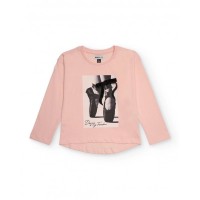Pink ballet slipper print t-shirt for girls 