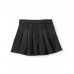 Girl's black leatherette skirt with belt 