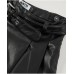 Girl's black leatherette skirt with belt 