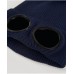 Navy blue pompom hat and knitted neck warmer set 