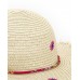 Beige raffia hat for girl Acid Bloom collection 