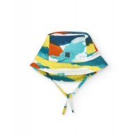 White flat hat for boy Laguna Beach collection 