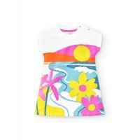 White poplin dress for girl Laguna Beach collection 