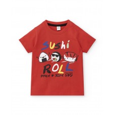 Red knit t-shirt for boy Hey Sushi collection Red knit t-shirt for boy Hey Sushi collection