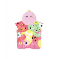 Pink poncho towel for girl Creamy Ice collection