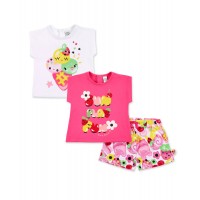 Three-piece pink knit set for girls Creamy Ice collection 