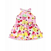 White printed knit dress for girl Creamy Ice collection 