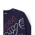 Navy blue boy's t-shirt with "Super Cool" print from the Big Brains collection 