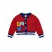 Red knitted jacket for girls with embroidered details from the Big Brains collection   