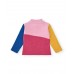 Girls knitted sweater in fuchsia with color blocks from the Amazing collection 