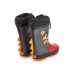  Black and red children's rain boots with character design from the Cartoon Calling collection