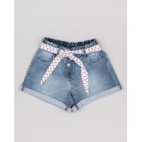 FLEECE DENIM SHORT WITH BELT