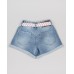 FLEECE DENIM SHORT WITH BELT