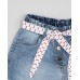 FLEECE DENIM SHORT WITH BELT