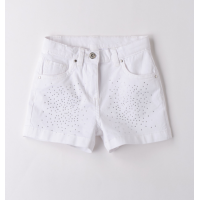 WHITE SHORT WOVEN TROUSERS