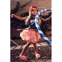 ORANGE RUFFLES TULLE SKIRT FOR GIRLS ENJOY THE SUN