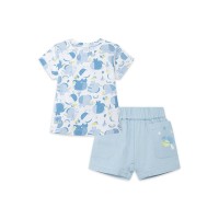 BLUE POCKETS JERSEY T-SHIRT AND CHIFFON SHORTS FOR BOYS SO CUTE