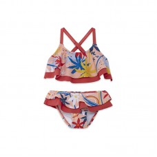 ORANGE RUFFLE BIKINI FOR GIRLS ENJOY THE SUN