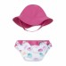 PINK DOTTED SLIP AND HAT FOR GIRLS ICY AND SWEET