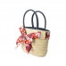 RED FLOWERS RAFFIA HANDBAG FOR GIRLS SEA LOVERS