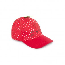 RED STRAWBERRY TWILL CAP FOR GIRLS FRUITTY TIME