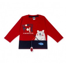 Red dot t-shirt for boy fishing club