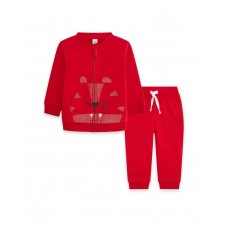 Red plush tracksuit for boy basic baby w23